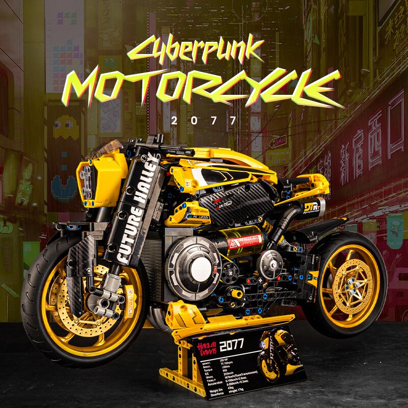 Cyberpunk 2077 Motorcycle 1:5 Scale Model Bricks Building Toy 1981 Pcs