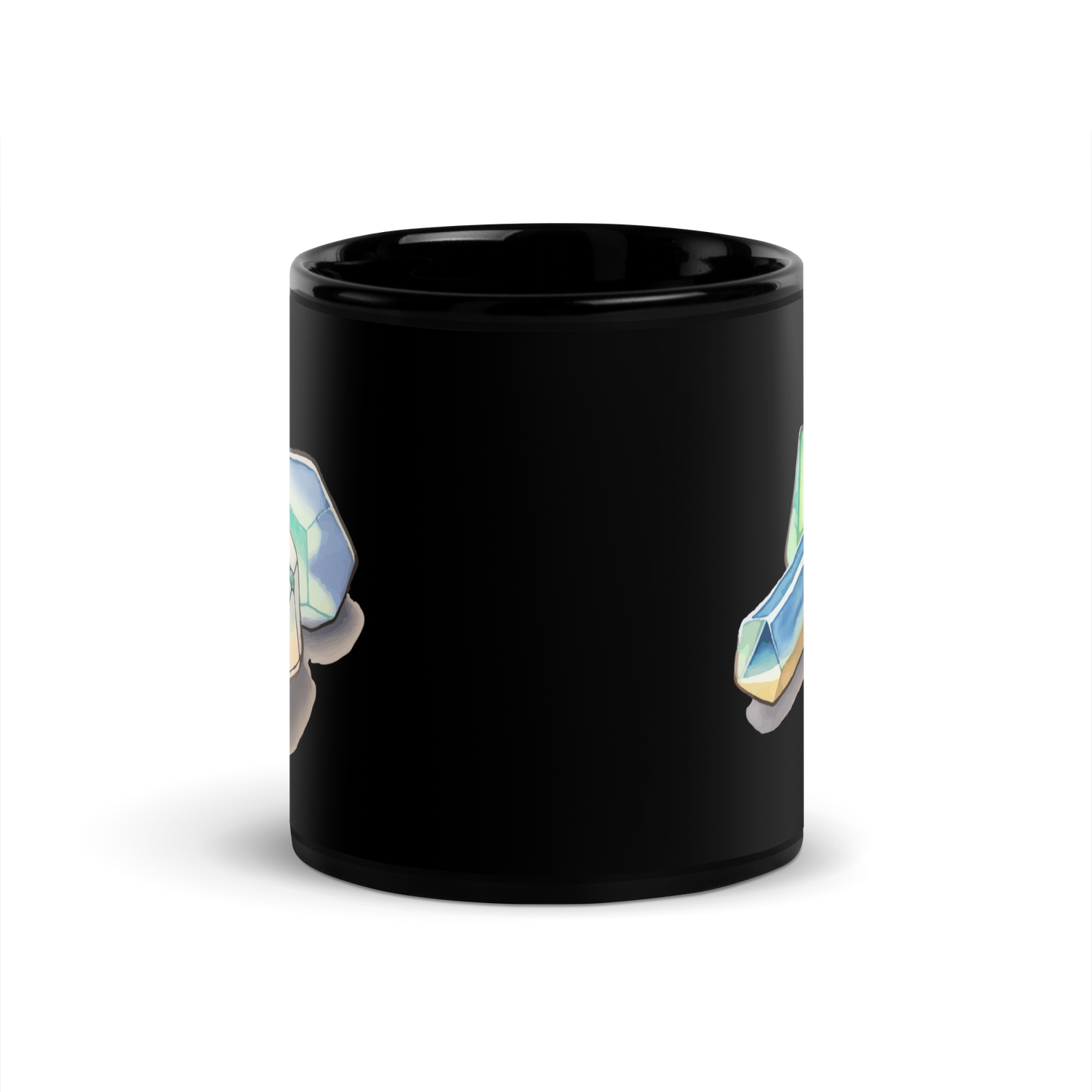 Watercolor Dice Black Glossy Mug
