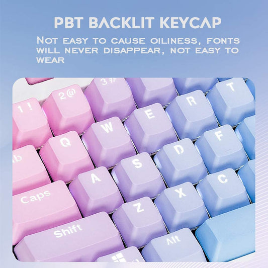 Sunset Gradient Backlit Keycaps Thick for Cherry MX Switches of Mechanical Keyboard 104 Keys
