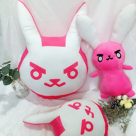 Overwatch Pink D.Va Rabbit Plush Pillow Toy