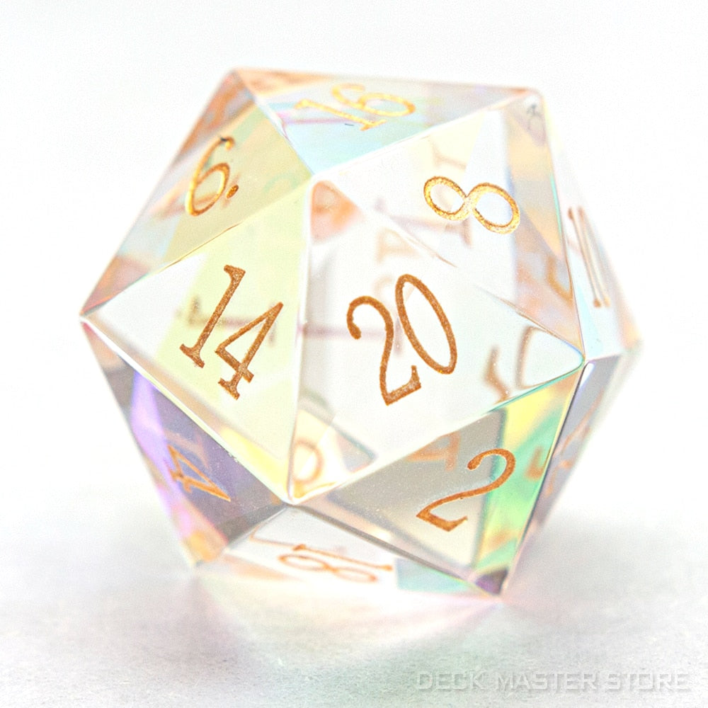Colorful Glass Polyhedral D&D Dice (D20 or 7 Pcs)