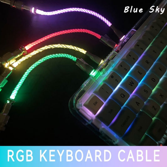 RGB Luminous Gradient Aviation Plug Cable for Mechanical Keyboard USB-C Spring Spiral Extension Cable