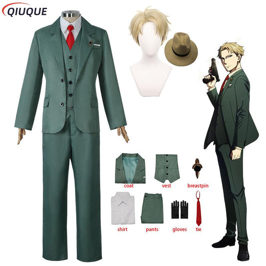 SPY×FAMILY Anime Loid Forger Cosplay Costume Men Suit Blond Wig Twilight Outfit Hat